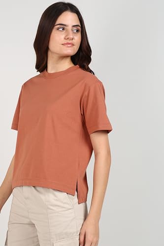 Image of Alan Jones Clothing Alan Jones Women's Relaxed Fit Side Slit Cotton Short Sleeve T-Shirt