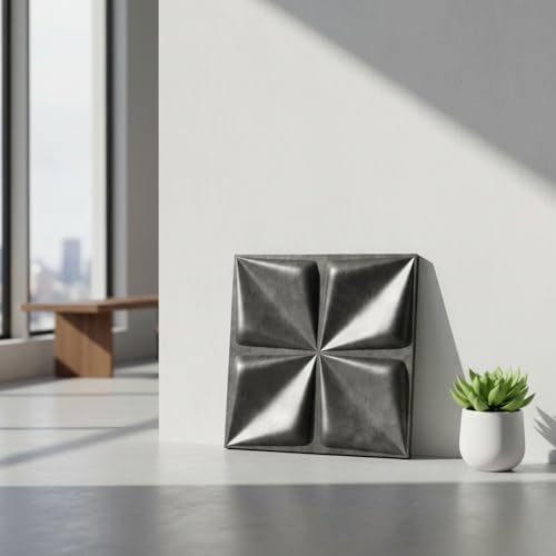 Image of Kayra Decor 3D PVC Wall Panel Bloom Design, Nexa Gray Color 19.7 inch x 19.7 inch (Pack of 18) - Covers 48.51 Sq. Ft.