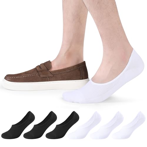 CLOSEMATE Chaussettes Invisibles Homme Femme Socquettes 39-42 43-46 élastiques en Coton 6 Paires Basses Courtes Respirantes Antidérapantes pour Loafers...