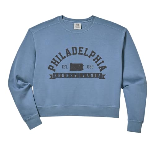 Womens Philadelphia Pennsylvania Est. 1682 Souvenir Gift Comfort Colors Crop Sweatshirt