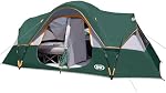 UNP Tente de camping 10-Person-Family Tentes, Fêtes, Tentes du Festival de Musique, Grandes, Faciles, 5 Grandes fenêtres Mesh, Double couche, 2 Chambre, Imperméable, Résistant aux intempéries, 18ft x 9ft x78in