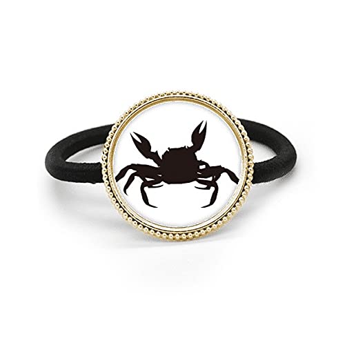 Élastique à cheveux crabe noir en métal argenté et élastique pour coiffure marine