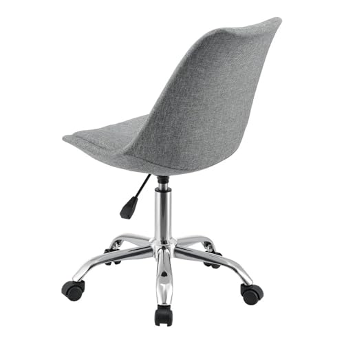 Image of Amazon Brand - Umi Height-Adjustable Modern Stylish Revolving Office Computer Study Desk Task Chair in Fabric with PU Cushion Ideal for Spa, Home, Medical, Gaming, in Grey Color