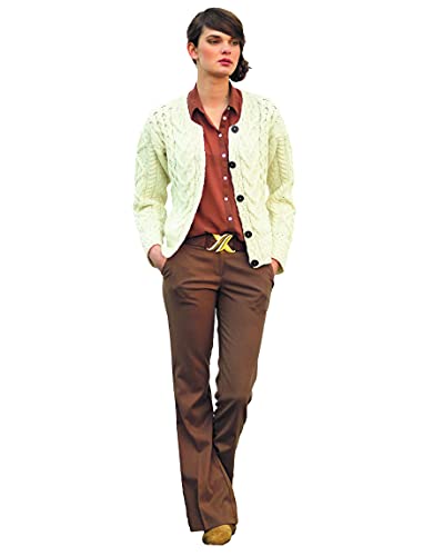 Aran Woollen Mills Ladies Large Irish Cable Wool Cardigan (Large Natural)