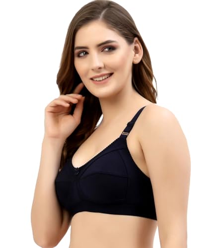 Image of ELEG & STILANCE Women's Full Coverage Non-Padded Wire-Free Shaper Bra | Seamless Stretchable Cotton Bra with Adjustable Straps for Everyday Comfort