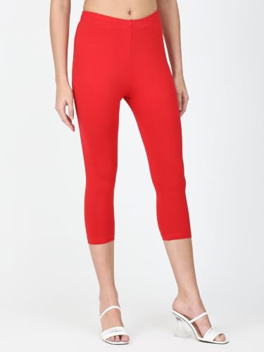 Image of Robinbosky Premium Stretchable Cotton Capri Legging for Women | Suitable for Formal wear & Casual wear | High-End Elastic Makes. The Leggings Squat Proof and Durable for Travel, Yoga, & Workout.