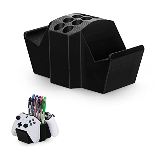 Image of Game Controller Holder & Desktop Pen Organizer Stand With Ten Slots for Pens, Pencils, Stationery, Craft Tools & More - Universal Design for PS5 XBOX SERIES X ONE PS4 SWITCH PC Gamepads - D05 - Black