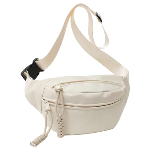 Bolsa Transversal Tiracolo Bag Pochete Impermeável Feminino Masculino Bolsinha De Cintura Lateral Shoulder Viagem Necessaire Treino Academia Esportiva Porta Celular Carteira (Bege)