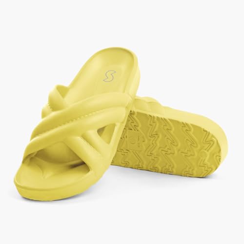 Image of SOLETHREADS SCOOP Slides for Women| Stylish | Comfy | Super soft | Ultra-Light | Phylon | Slippers | Flip Flops for Women|CANDY CANE|UK 4