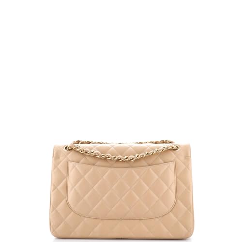 Pre-Loved Classic Double Flap Bag Quilted Caviar Jumbo, Neutral4