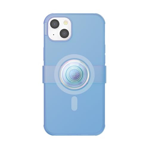 Image of PopSockets iPhone 14 Plus Phone Case with MagSafe, Wireless Charging Compatible, Blue - iPhone 14 Plus MS Blue Translucent
