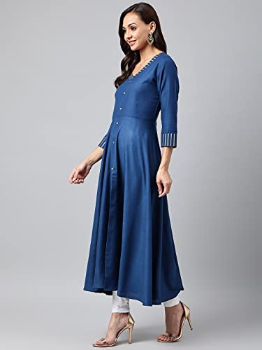 Image of ANNI DESIGNER Women's Cotton Blend Kurta with Dupatta
