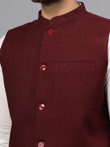 Image of LATEST CHIKAN Men's Traditional Tweed Cotton Checkred Premium Nehru Jacket /Waistcoat