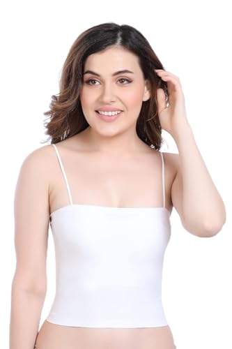 Image of PLUMBURY Women Lightly Padded Seamless Built in Bra Short Slip Camisole, Size S-3XL