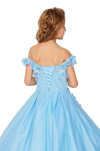 Topsta Tulle Lace Flower Girl Dresses for Wedding Off Shoulder First Communion Dress for Girls Kids Pageant Dresses2