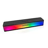 ShinJu Bocinas para PC Gamer RGB-Computer-Lautsprecher für Desktop-PC, Gaming-Zubehör, 5.3 Bluetooth-Soundbar für Monitor-Lautsprecher, AUX-Stecker, 3,5 mm, USB/TF-Karte, Gaming-Lautsprecher für PC