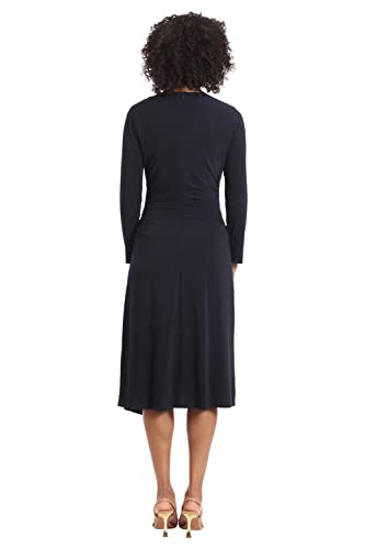 Maggy London Women's Long Sleeve Side Ruched Matte Jersey Dress Workwear Event Party Guest of Wedding3