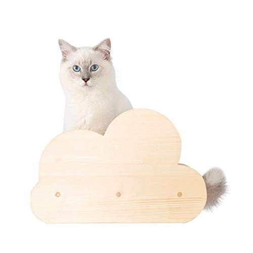 MYZOO MOKUキャットステップ 壁付け 透明仕様 お手入れ簡単 天然木 (木目)