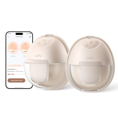 Image of eufy Wearable Breast Pump S1, Hands-Free Electric Breast Pump with Heating Tech, App Control, Personalized Smart Rhythm, Hospital Grade Suction, Portable, Discreet, Leak-Proof & Ultra-Quiet