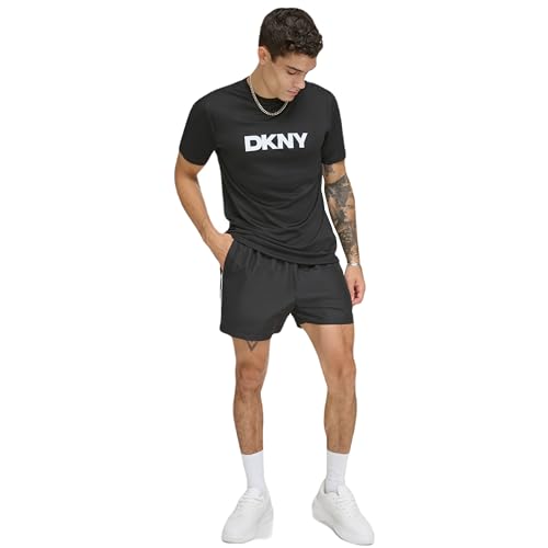 Lociones, Beauty DKNY - Playera de Manga Corta para Hombre, Secado rápido, protección UPF Active 40+, Negro -, M