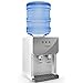 Top Loading Water Cooler Dispenser - Compact Mini Desktop/Countertop Water Cooler Dispenser Hot And Cold w/ Thermoelectric Cooling, Child Safety Lock, for 3 or 5 Gallon Bottle/Jug- NutriChef PKTWC36SL