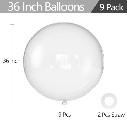 Image of KALOR Clear Giant 36 Inch 9pcs Large Latex Balloons