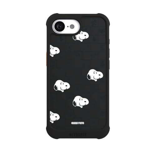 Coque iPhone 16e antichoc élimine les rayures avec style Peanuts et anneau compatible MagSafe