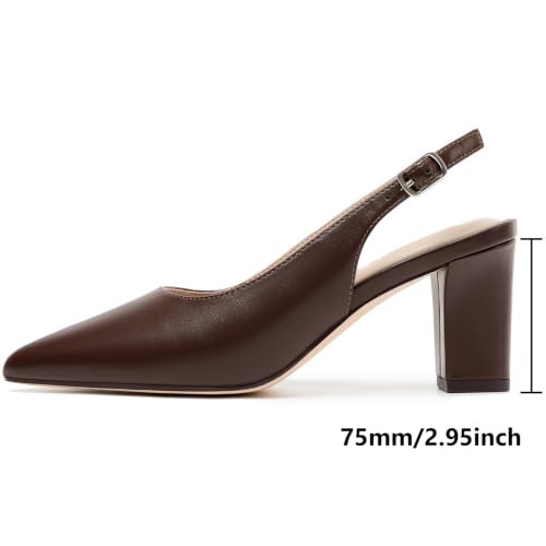 Image of RIBONGZ Sexy Slingback Pumps Elegant Dressy Heels for Women Closed Toe Pointy High Heels Wedding Bride Prom Party Evening Shoes