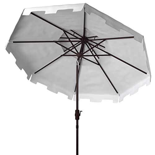 Safavieh Pat8200K Outdoor Zimmerman White 9-Foot Double Top Market Uv Protected Umbrella #TOP3