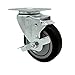Swivel Caster with Top Lock Brake and 4 Inch Black Polyurethane Wheel ? 350 lbs. Capacity Per Caster ? 4 Inch x 4-1/2 Inch Overall Top Plate ?Service Caster Brand