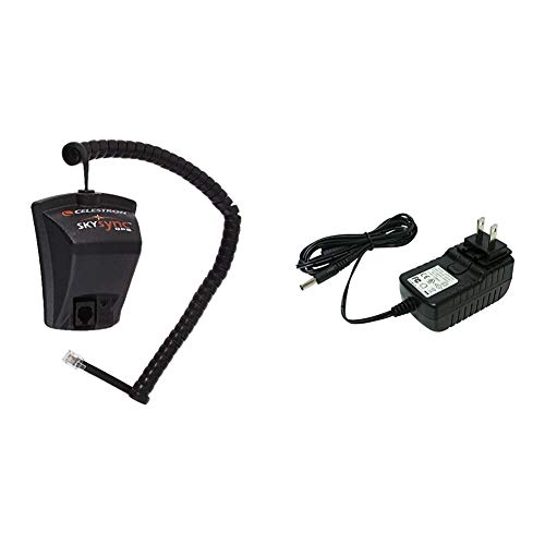 Celestron - SkySync Telescope GPS Accessory, Black (93969) & 18778 AC Adapter (Black)