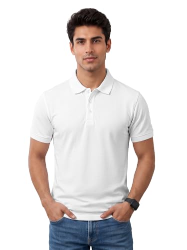 Image of Beyoung Imported Poly Regular Fit Solid Polo Tshirt for Men | Collar Tshirt | Half Sleeves | Solid Casual T-Shirt