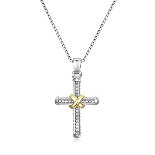 Mytys Coin Pendant Necklace for Women 18K Gold and Silver