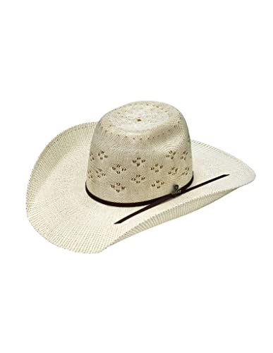 ARIAT Unisex Adult Comfort Sweatband Punchy Bangora Hat, Ivory/Brown, 7-1/8