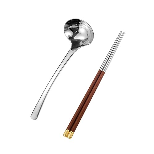 Cubiertos de acero inoxidable de alta resistencia con cucharón de diseño para cocina 6