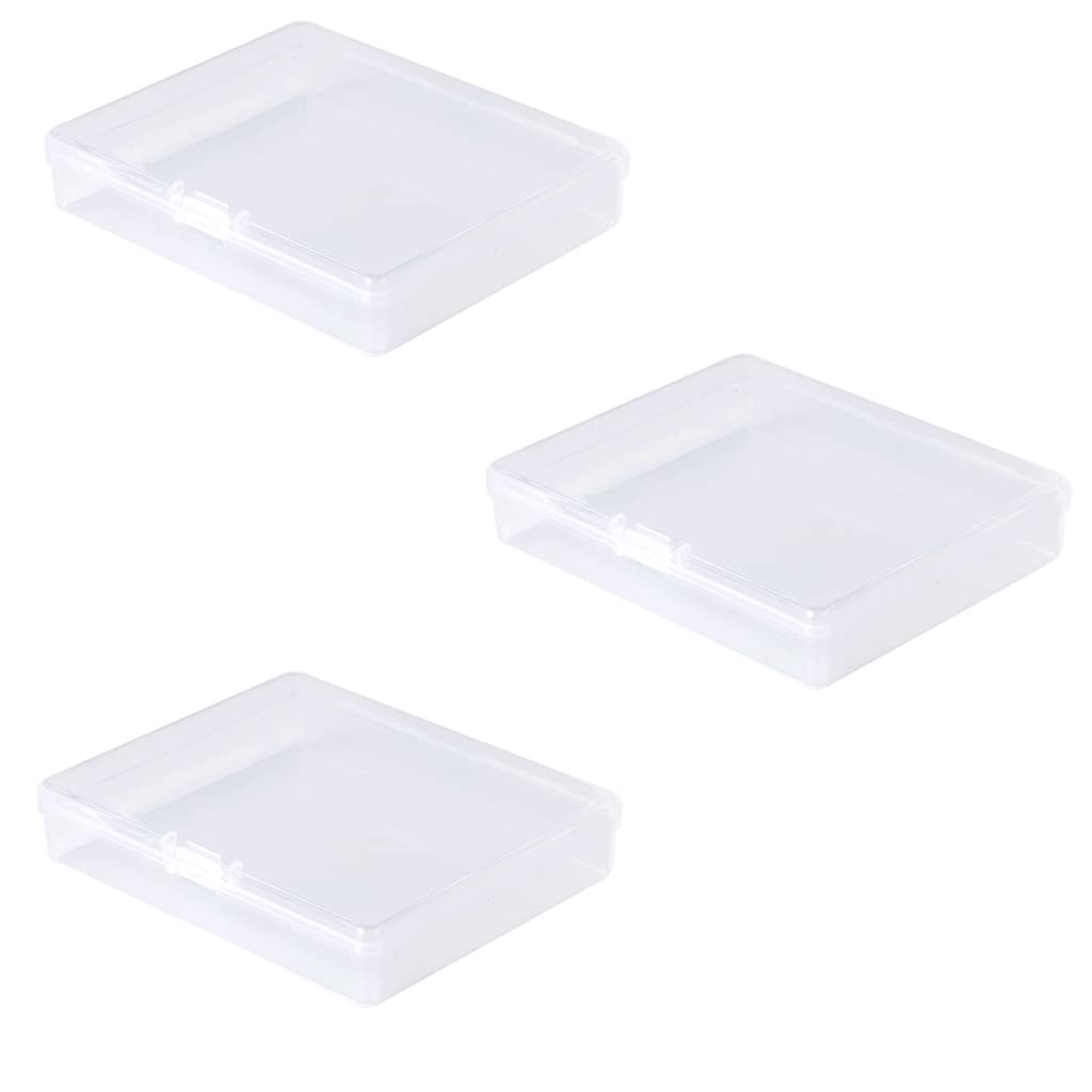 3Pack Rectangle Plastic Storage Box w Hinged Lid 3 5x2 9x0 7inches Storage Container Storage Case