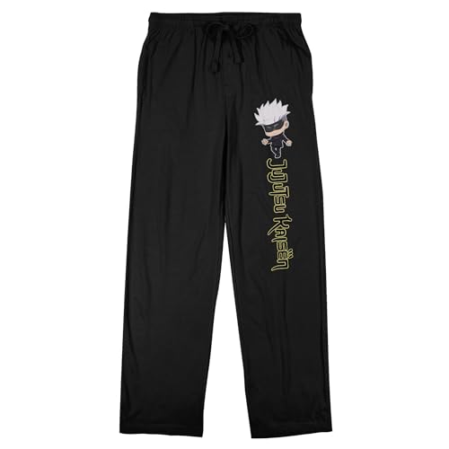 Bioworld Jujutsu Kaisen Chibi Satoru Gojo Men's Black Sleep Pajama Pants
