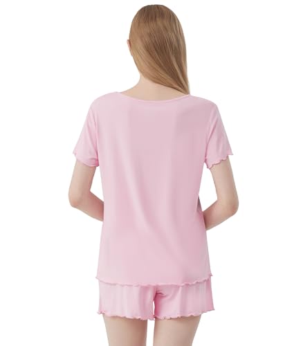Image of WiWi 3 PCS Pajamas for Women Set Short Sleeve Pajama Sets Capri and Shorts Pj Sets Super Soft Cooling Sleepwear S-XXL