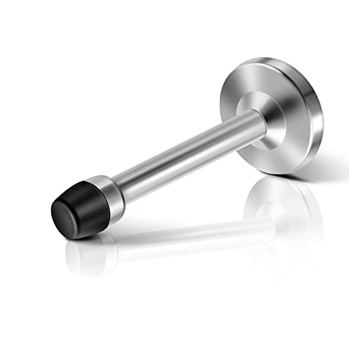 Door Stopper,Long Door Stop with Mute Rubber Tip,4 Inch Brushed Satin Nickel Modern Chrome Safety Large Stainless Steel Doorstop Door Holder,Door Stopper Wall
