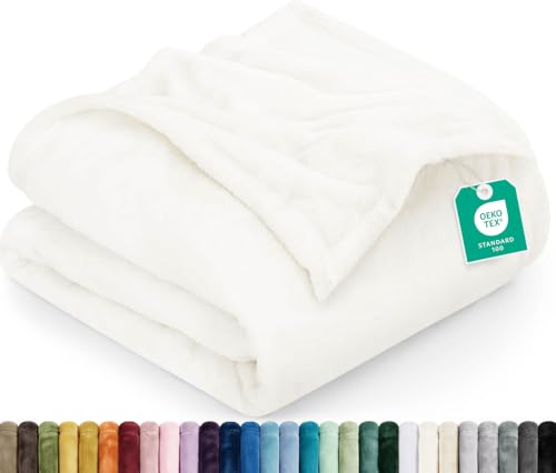 Image of Utopia Bedding Ultra Soft Fleece Bed Blanket Twin Size Ivory (60x80 Inches)