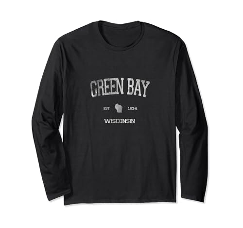 Classic Green Bay Wisconsin WI State Vintage Sport Style Maglia a Manica