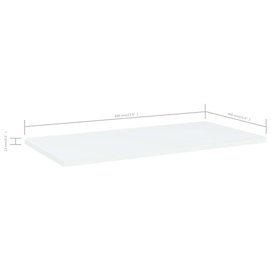 Półki na książki, 4 sztuki, białe, 60 x 30 x 1,5 cm, materiał drewnopochodny do systemu regałowego, regał ścienny, regał podłogowy, regał magazynowy i system porządkowania w salonie, biurze