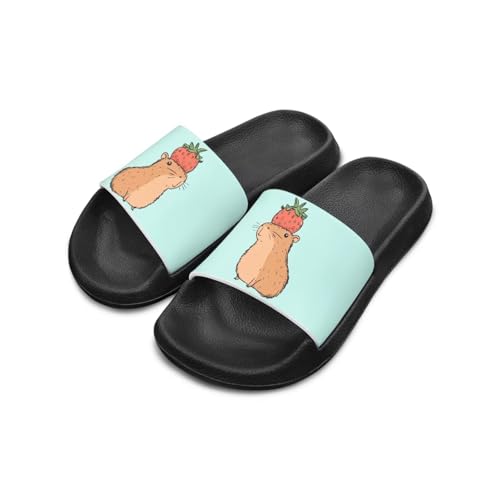 Image of Unisex Slides for Girls Boys Comfortable Slippers Slides Non-slip Shower Shoes House Fashion Thick for Indoor & Outdoor Gifts