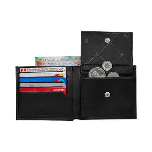 Image of Victorinox Altius Alox, Deluxe Bi-Fold Leather Men's Wallet with RFID Protection, Black (611571)