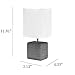 Simple Designs LT2072-GRY Petite Faux Stone Table Lamp with Fabric Shade, Gray with White Shade