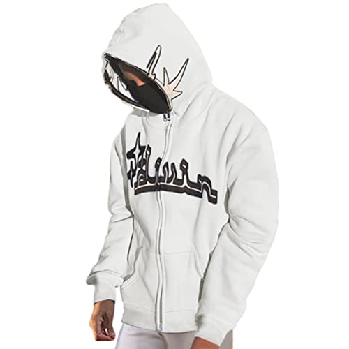 Retro Gothic Punk Hoodie Mit Kunstpelzkragen & Reißverschluss – Lässiger Kapuzenpulli Für Herren & Damen
