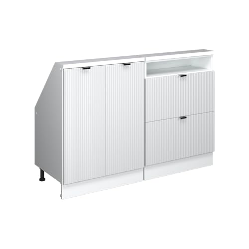 Vicco Conjunto de armarios para Techo Inclinado, Ondulación Blanca, 120 cm Lote de 2