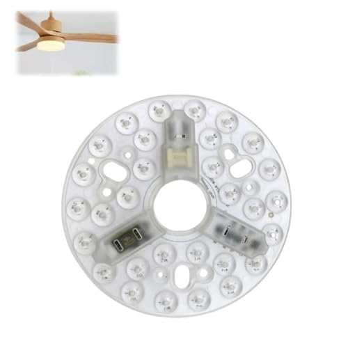 Repuestos de ventiladores de techo, Kit de Luz LED del Ventilador de Techo de 5.3 Pulgadas-Panel de Modernización LED Redondo de 15 W, 3CCT Dimmable, Función de Memoria, 95-265V-Reemplazo del (1 Pcs)