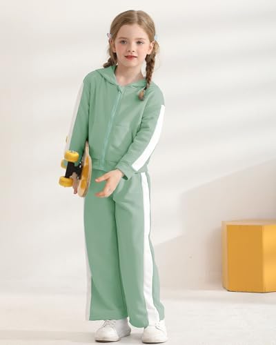 Mioglrie Girls Clothes 4T 5T Kids Clothes Size 6 7 8 Fall Winter Outfits Zip Hoodie Sweatshirt Pants Clothing Sets4