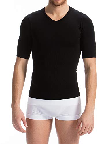 FarmaCell Man 419H (Czarny, XL) Męska koszulka typu t-shirt z krótkim rękawem modelująca i wyszczuplająca z termoaktywnym i ochronnym włóknem HEAT